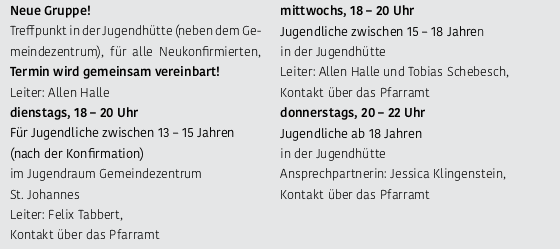 siehe Gemeindebrief